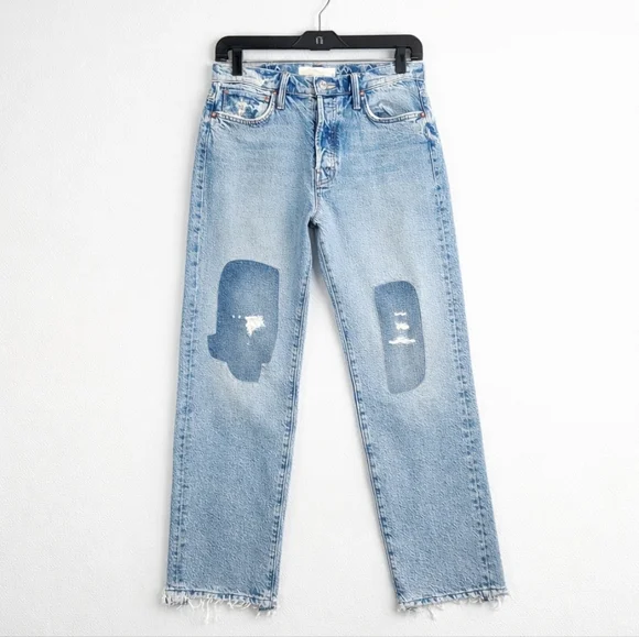 Mother High Waisted Hiker Hover Chew Jean Size 29 High Rise Patches Button Fly - Picture 1 of 16